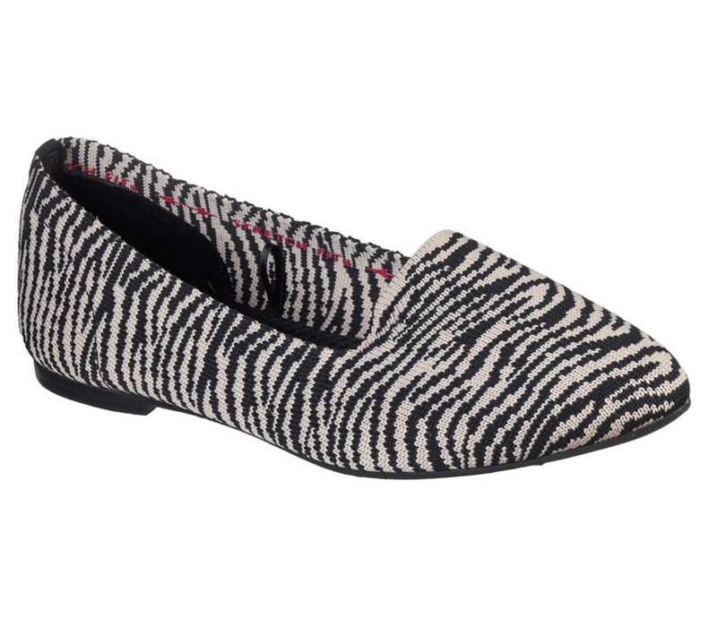 Skechers Cleo - Knitty Kitty - Womens Flats Shoes Beige/Black [AU-RR6678]